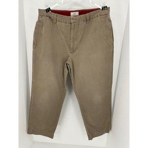 Docker D3 Mens Brown Flat Front Relaxed Fit Casual Pants Size W38 x L29